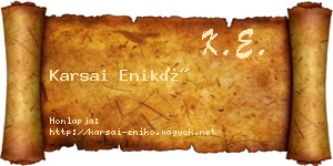 Karsai Enikő névjegykártya